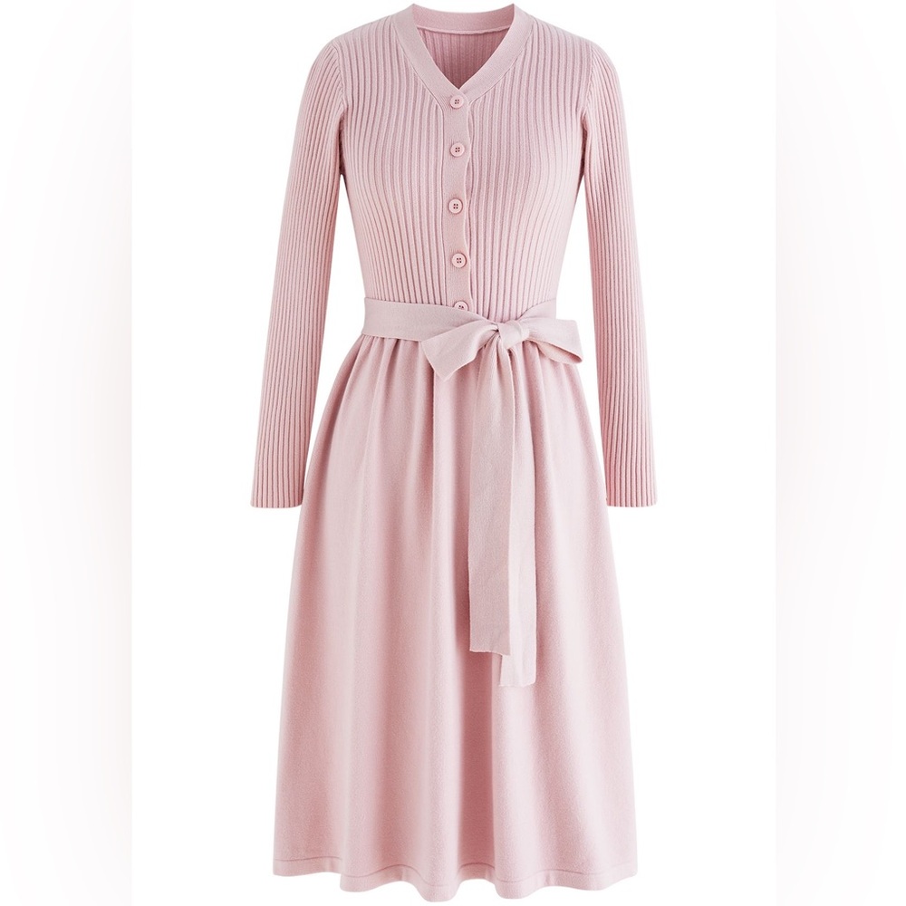 Chicwish light pink knit dress